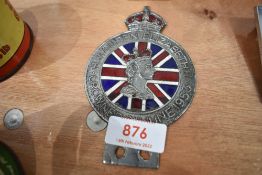 A Queen Elizabeth crown 1953 badge