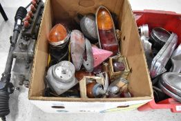A selection of various vintage vehicle lights