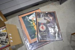 Three modern advertising posters for Lucas lamps and Powell