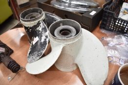 Two vintage boat propeller shafts