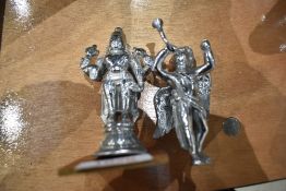 Two art deco era motor car hood mascots one as a cherub and the other of Indian design