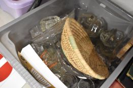 A selection of clear cut and pressed glass wares