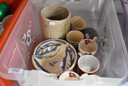 A selection of ceramics including studio pottery bowl and vase