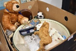 A mixed box of ceramics and similar including Royal Doulton wash bowl