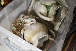 Two wash jug and bowl sets