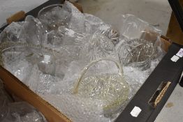 A selection of clear cut and pressed glass ware