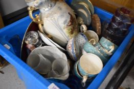 A selection of ceramics including tea cups and saucers