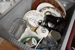 A selection of ceramics and glass including Royal Doulton Peter Rabbit