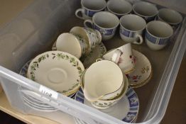 A selection of ceramics including tea cups and saucers