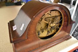 An Edwardian mantle clock case and mechanism