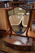 An Edwardian mahogany toilet mirror having satinwood line inlay decoration and triple drawer