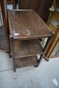 A vintage oak tea trolley