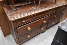 A Victorian part scumbled sideboard having ledge back, width approx. 183cm