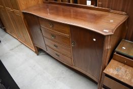 A vintage period style serpentine front sideboard, width approx. 140cm
