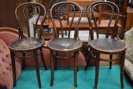 Four early 20th bentwood chairs