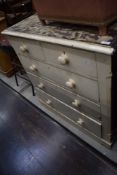 A Victorian painted chest of two over three drawers, width approx. 97cm