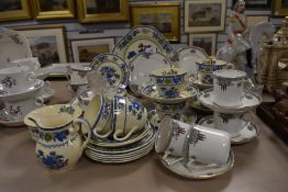 Two partial tea services including Spodes Royal Jasmine and set with white ground and pink rose