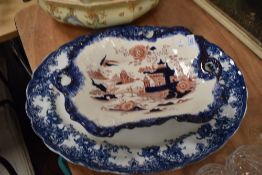 A selection of ceramics including cake trays and wash bowl