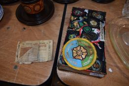A selection of sew on patches or badges for the scouts or guides