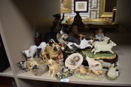 A mixe lot of figurines and animal studies including Border fine arts.