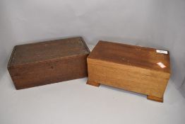 Two jewellery or trinket cases one being poker worked
