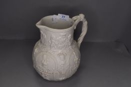 A Victorian parian ware jug by Albion Cobridge