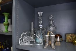 A selection of glass wares including Caithness vase and paper weight