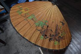Two vintage Chinese paper parasols.