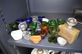 A selection of Victorian and later glass and similar eye baths
