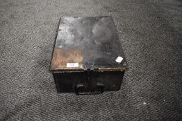One tin deed box or cash box.