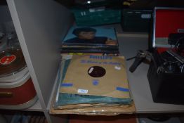 A selection of Shellac records and vinyl LP records including Fats Waller,Louis Armstrong,George