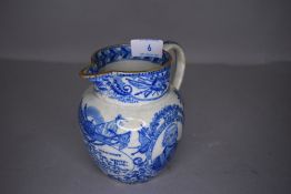 A commemorative pearl ware jug for Lord Nelson Admiral of the white knights