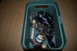 A perfume bottle and jar, both having silver tops,and a Victorian glass vase in the form of a