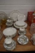 A part tea service by Paragon in the tree of Kashmir design and Royal Worcester dinner plates