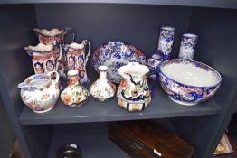 A selection of ceramics including wash table set Losol ware and Hilditch jug