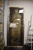 A life size brass rubbing of Sir Robert De Bures with documentation