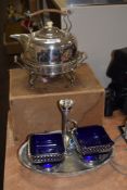 A fine silver plated spirit kettle and stand by T.H Winder of Windermere with case