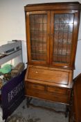 An early 20th Century oak bureau bookcase