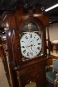 A 19th Century mahogany long case clock having 8 day movement, painted dial named for R H Sagar,