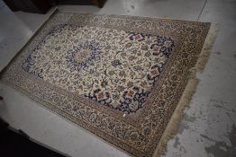 A Persian carpet square/rug, approx. 260 x 155cm