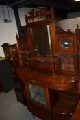 A late Victorian mahogany chiffonier having mirror back