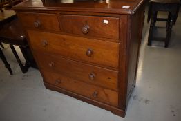 A 19th Century mahogany chest of two over three drawers, width approx. 103cm