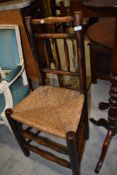 A rush seated railback chair
