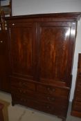 A 19th Century mahogany linen press
