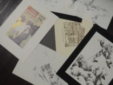 A selection of prints, inc after Linda M, At the Wall, signed, 28 x 21cm