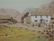 A watercolour, R Martin Tomlinson, Yew Tree Farm Coniston, signed, 17 x 26cm, plus frame and glazed