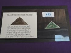 A Cape Of Good Hope Triangular One Shilling 1855 Stamp, ST Gibbons no8B, dark green, with Austrian
