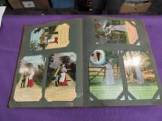 A vintage album containing approx 200 vintage GB Song Post Cards including sets