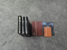 Three Windsor Great Britain Stamp Albums vol 1,2 & 3, all empty with slipcases and a empty stock