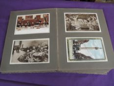 A vintage album containing approx 90 vintage GB Post Cards, mixed interest including some Military